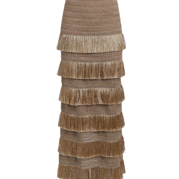 PatBO metallic tiered fringe maxi skirt & bra top - Picture 5 of 9
